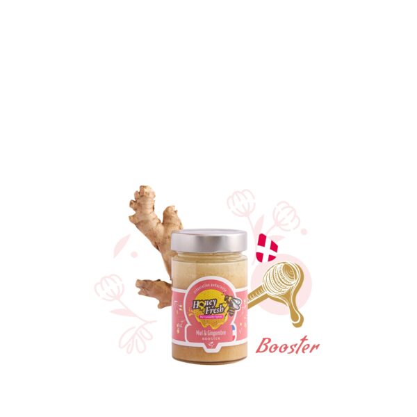 pot de miel honey fresh au gingembre, 125g, booster naturel.